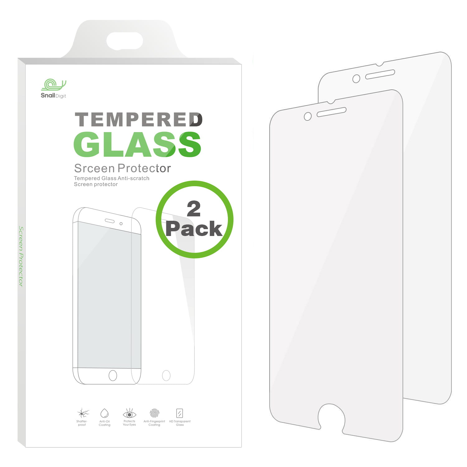 2 Pack 6S Plus UNEXTATI Premium HD Anti Scratch Tempered Glass Screen Protector Film for iPhone 7S Plus 7 Plus 8S Plus iPhone 6 Plus 8 Plus Screen Protector 
