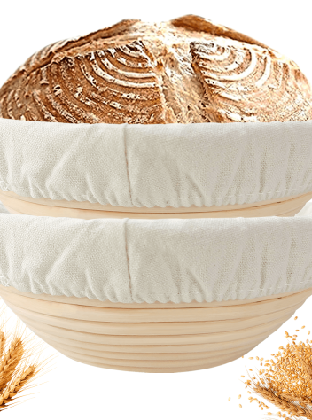9in Round Banneton Bread Proofing Basket for Professional and Home Bakers, Sourdough Proofing Baskets for Artisan Bread Making, Pack of 2